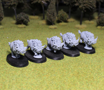 Beastly Pigs, Fantasy Skirmish Miniatures by MoM Miniatures, perfect for Fantasy Wargames and RPGs