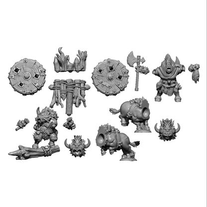 Pigmen Cart, Fantasy Skirmish Miniatures by MoM Miniatures, perfect for Fantasy Wargames and RPGs