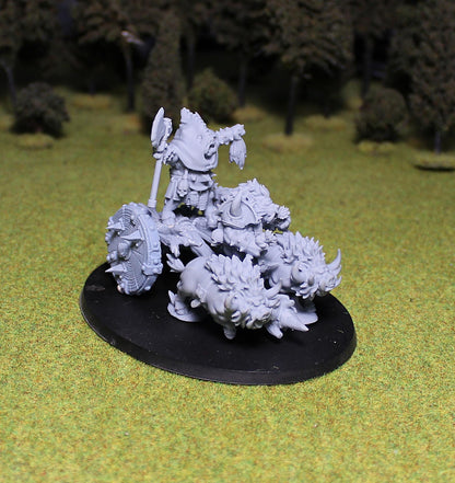Pigmen Cart, Fantasy Skirmish Miniatures by MoM Miniatures, perfect for Fantasy Wargames and RPGs