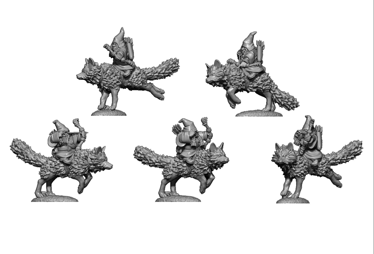 Dwarf Ranger on Fox, Fantasy Skirmish Miniatures by MoM Miniatures, perfect for Fantasy Wargames and RPGs