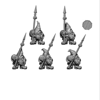 Ranger Dwarves with Spear, Fantasy Skirmish Miniatures by MoM Miniatures, perfect for Fantasy Wargames and RPGs