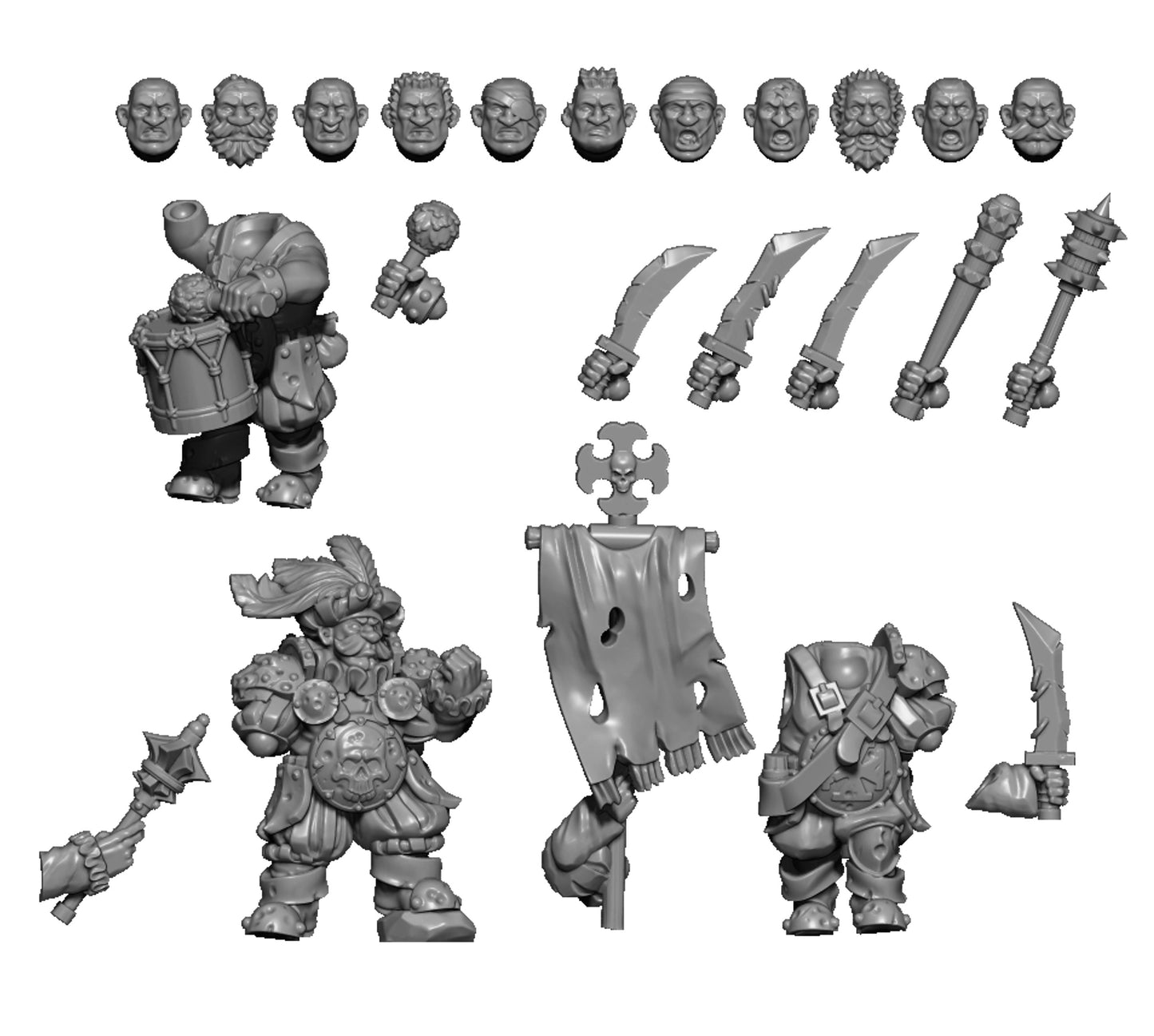 Imperial Ogres, Fantasy Skirmish Miniatures by MoM Miniatures, perfect for Fantasy Wargames and RPGs
