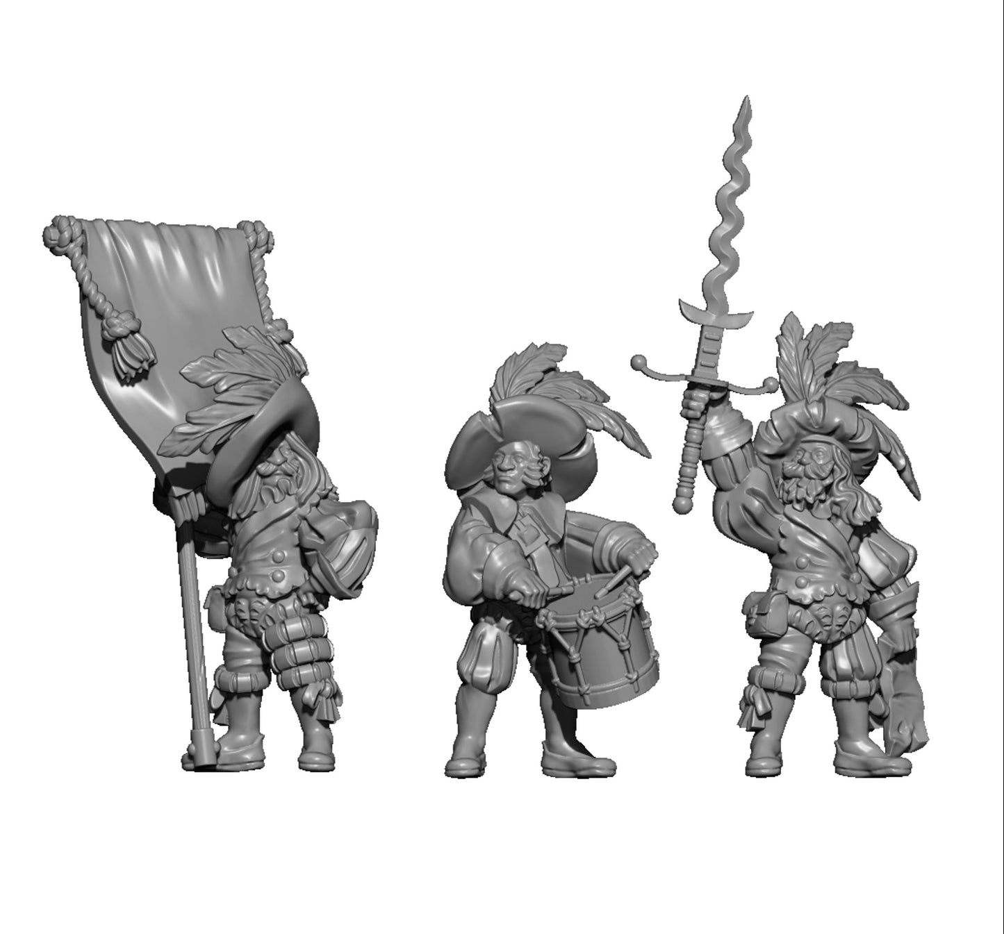 Bornland Greatswords, Fantasy Skirmish Miniatures by MoM Miniatures, perfect for Fantasy Wargames and RPGs