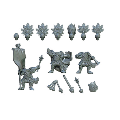 Heavy Cavalry on Foot, Fantasy Skirmish Miniatures by MoM Miniatures, perfect for Fantasy Wargames and RPGs