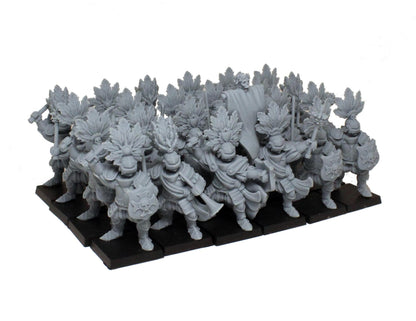 Heavy Cavalry on Foot, Fantasy Skirmish Miniatures by MoM Miniatures, perfect for Fantasy Wargames and RPGs