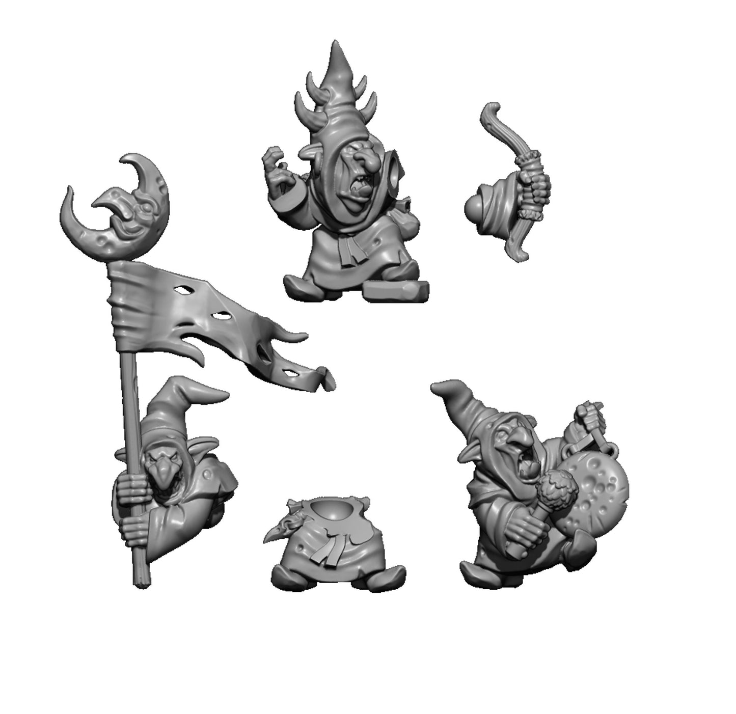 Night Goblin Archers, Fantasy Skirmish Miniatures by MoM Miniatures, perfect for Fantasy Wargames and RPGs