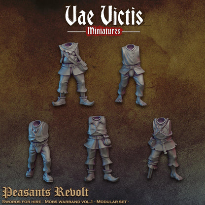 Modular Peasants Revolt, Miniatures, Bits and Weapon Conversions Fantasy by Vae Victis, perfect for Fantasy tabletop Wargames
