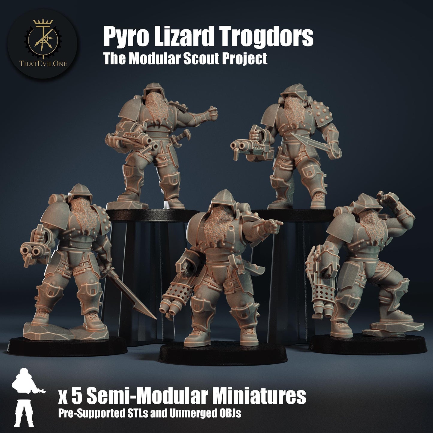 Modular Scout Pyro Lizard Trogdors , Modular Sci-Fi warriors by ThatEvilOne