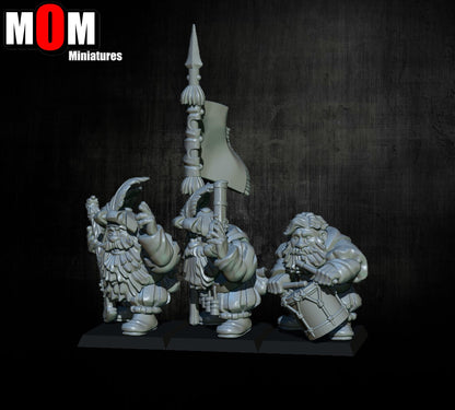 Imperial Dwarves with Arquebuses, Fantasy Skirmish Miniatures by MoM Miniatures, perfect for Fantasy Wargames and RPGs