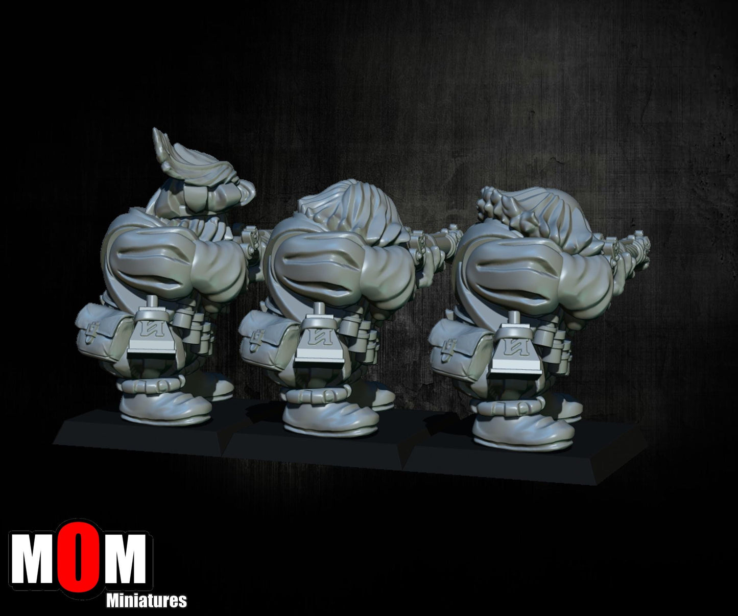 Imperial Dwarves with Arquebuses, Fantasy Skirmish Miniatures by MoM Miniatures, perfect for Fantasy Wargames and RPGs