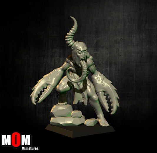 Mutant With Pincers, Fantasy Skirmish Miniatures by MoM Miniatures, perfect for Fantasy Wargames and RPGs