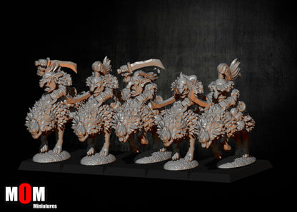 Goblin Wolf Riders, Fantasy Skirmish Miniatures by MoM Miniatures, perfect for Fantasy Wargames and RPGs