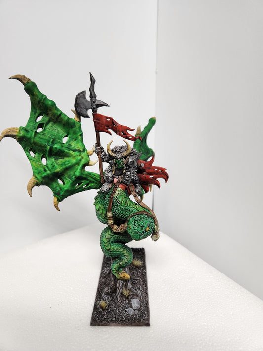 Orc Chief on Winged Serpent, Fantasy Skirmish Miniatures by MoM Miniatures, perfect for Fantasy Wargames and RPGs