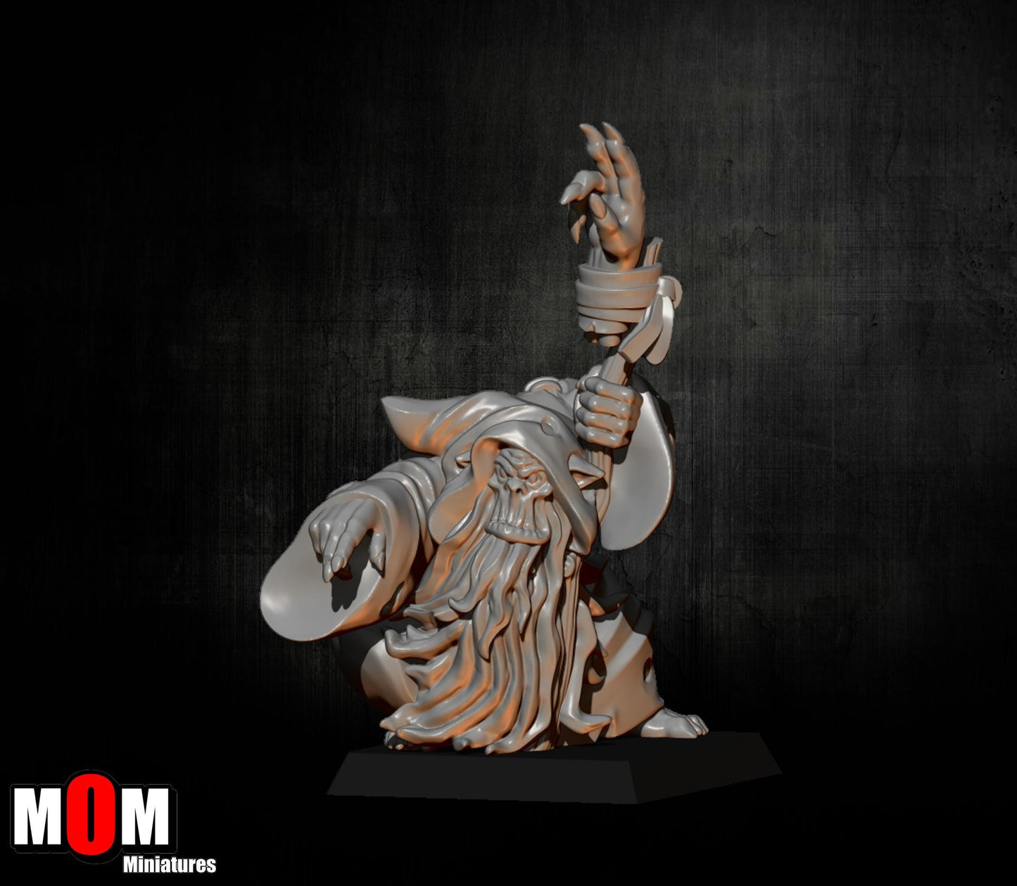 Orc Shaman, Fantasy Skirmish Miniatures by MoM Miniatures, perfect for Fantasy Wargames and RPGs