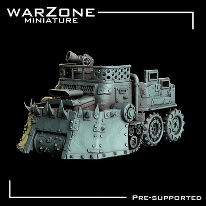 Orkaz Vehicle Wagon, Grimdark Orkish Menace Sculpted by WarZone Miniature, Scaled for Sci-Fi Miniature Wargames