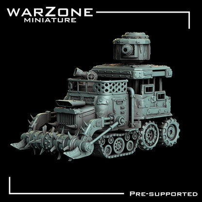 Orkaz Vehicle Wagon, Grimdark Orkish Menace Sculpted by WarZone Miniature, Scaled for Sci-Fi Miniature Wargames
