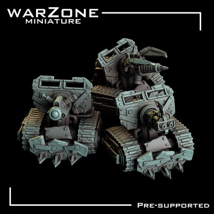 Orkaz vehicle / Gitz Cannon, Grimdark Orkish Menace Sculpted by WarZone Miniature, Scaled for Sci-Fi Miniature Wargames