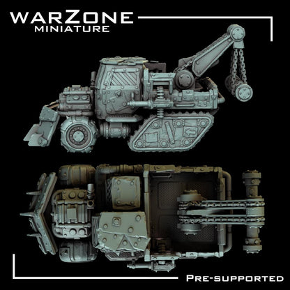 Orkaz Transport Truck Vehicle / Da Wrecka Wagon, Grimdark Orkish Menace Sculpted by WarZone Miniature, Scaled for Sci-Fi Miniature Wargames