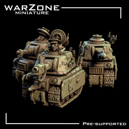 Orkaz Tank Vehicle / Junkyard Tank, Grimdark Orkish Menace Sculpted by WarZone Miniature, Scaled for Sci-Fi Miniature Wargames