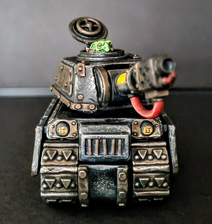 Orkaz Tank Vehicle / Junkyard Tank, Grimdark Orkish Menace Sculpted by WarZone Miniature, Scaled for Sci-Fi Miniature Wargames