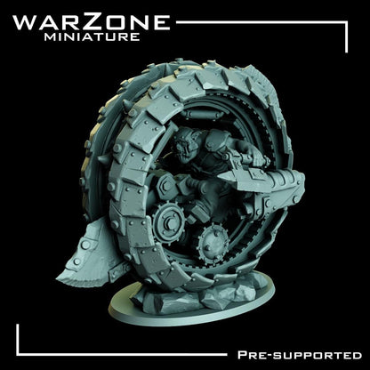 Orkaz vehicle / Orc Scraproller, Grimdark Orkish Menace Sculpted by WarZone Miniature, Scaled for Sci-Fi Miniature Wargames