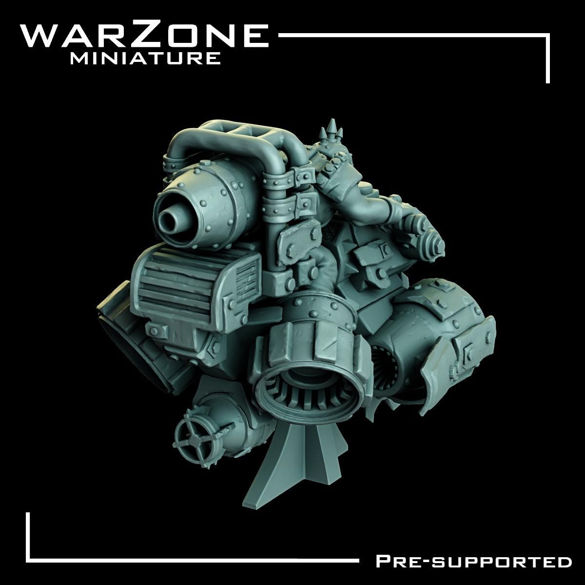 Orkaz vehicle / Orc Junkbrute Sky Raider, Grimdark Orkish Menace Sculpted by WarZone Miniature, Scaled for Sci-Fi Miniature Wargames
