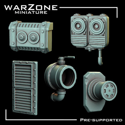 Industrial Kitbash / Kitbash Wasteland Kitbash, Grimdark Conversion Parts and Basing Materials Sculpted by WarZone Miniature