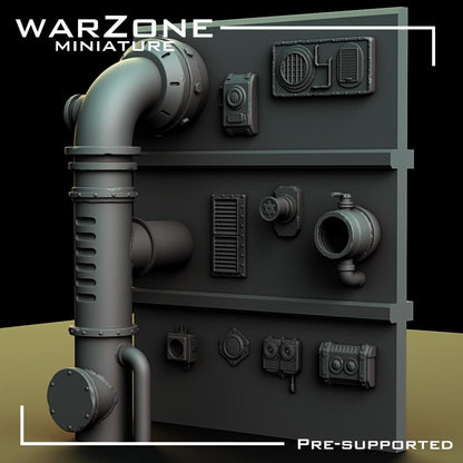 Industrial Kitbash / Kitbash Wasteland Kitbash, Grimdark Conversion Parts and Basing Materials Sculpted by WarZone Miniature