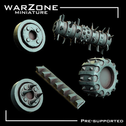 Orkaz Kitbash / Scraplands Kitbash, Grimdark Conversion Parts and Basing Materials Sculpted by WarZone Miniature, for Miniature Wargames