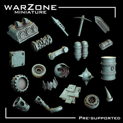 Orkaz Kitbash / Scraplands Kitbash Vol. 02, Grimdark Conversion Parts and Basing Materials Sculpted by WarZone Miniature, Miniature Wargames