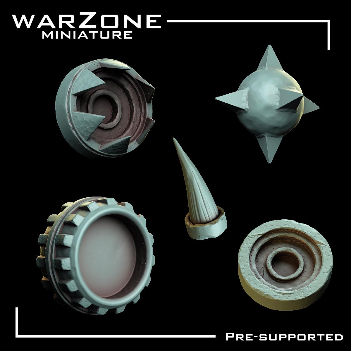 Orkaz Kitbash / Scraplands Kitbash Vol. 02, Grimdark Conversion Parts and Basing Materials Sculpted by WarZone Miniature, Miniature Wargames