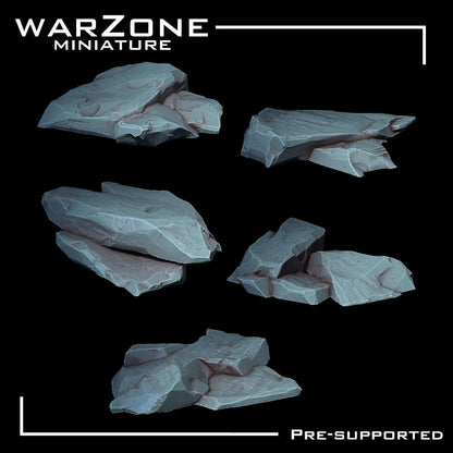 Rocks Basing Bits Vol. 01, Grimdark Conversion Parts and Basing Materials Sculpted by WarZone Miniature