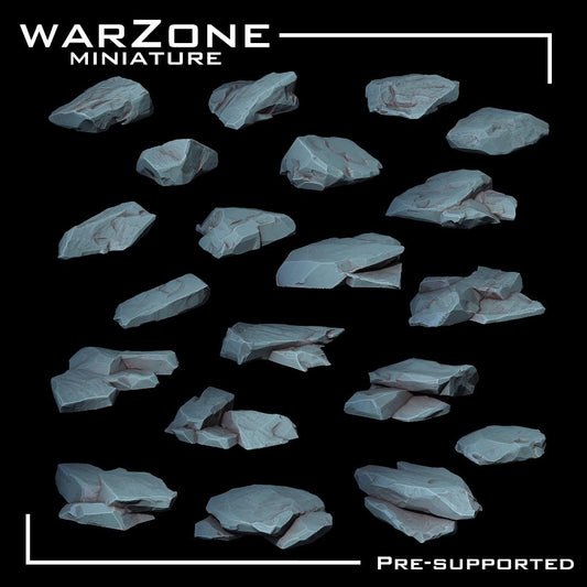 Rocks Basing Bits Vol. 01, Grimdark Conversion Parts and Basing Materials Sculpted by WarZone Miniature