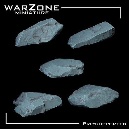 Rocks Basing Bits Vol. 01, Grimdark Conversion Parts and Basing Materials Sculpted by WarZone Miniature