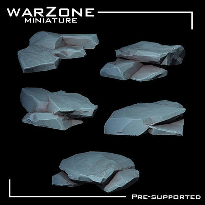 Rocks Basing Bits Vol. 01, Grimdark Conversion Parts and Basing Materials Sculpted by WarZone Miniature