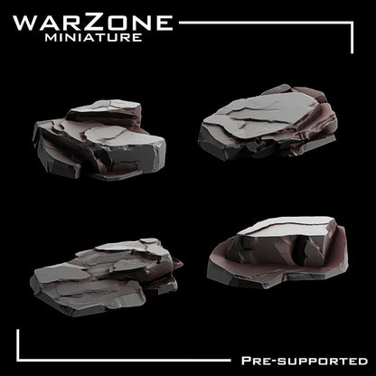 Rock / Desert Rocks basing bits Vol. 02, Grimdark Conversion Parts and Basing Materials Sculpted by WarZone Miniature