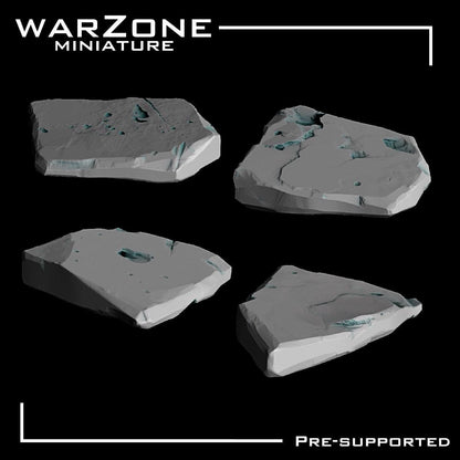 Rock / Rocks Basing Bits Vol. 04, Grimdark Conversion Parts and Basing Materials Sculpted by WarZone Miniature