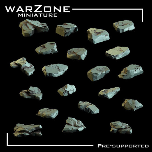 Rock / Rocks Basing Bits Vol. 03, Grimdark Conversion Parts and Basing Materials Sculpted by WarZone Miniature