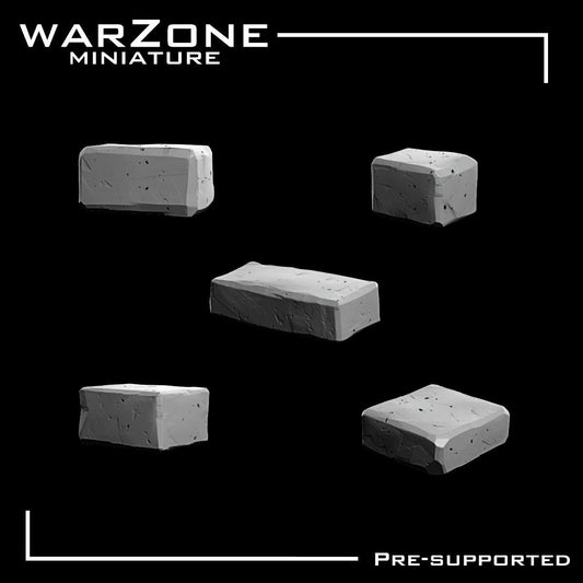 Bricks, Rock / Cobblestone Basing bits, Grimdark Conversion Parts and Basing Materials Sculpted by WarZone Miniature