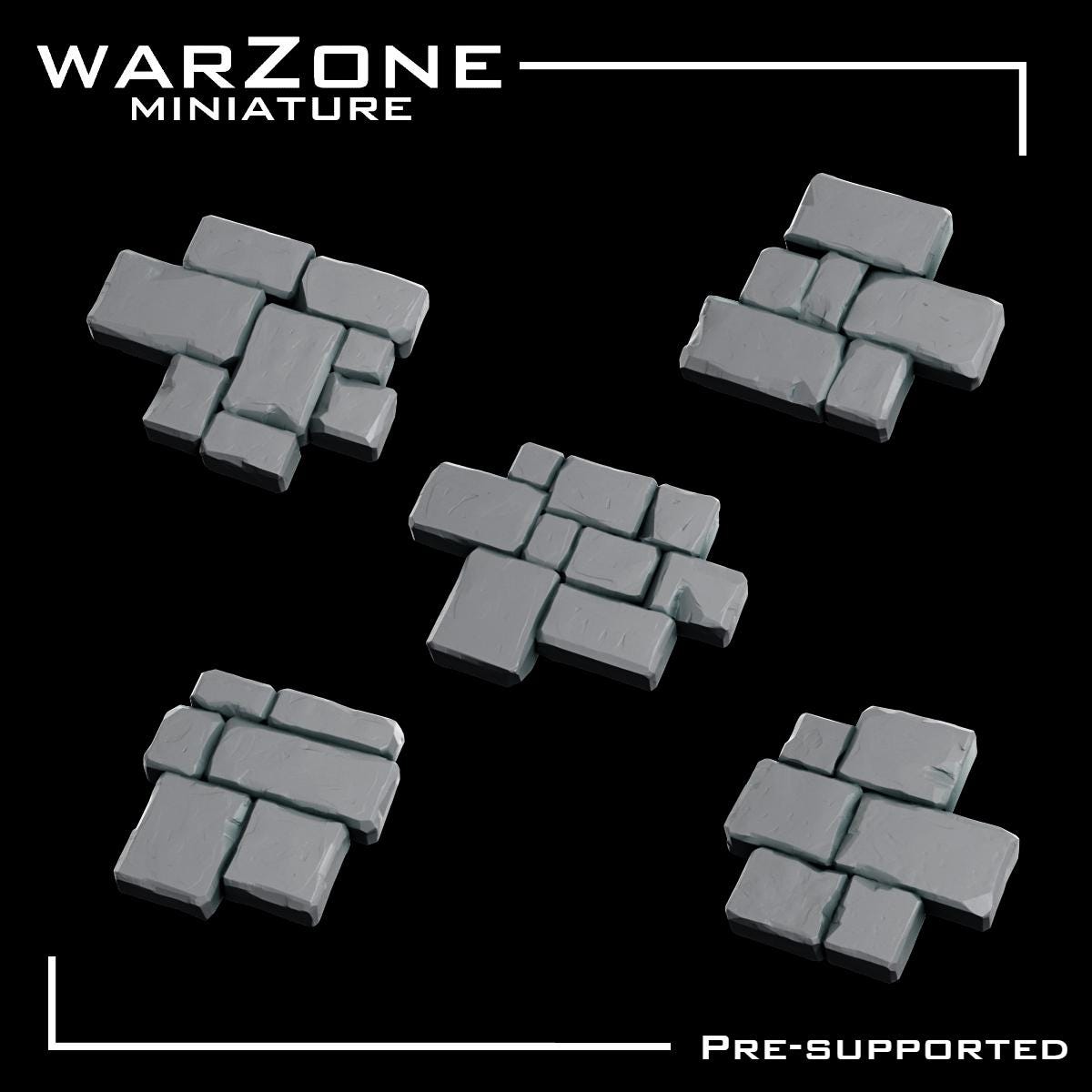 Bricks, Rock / Cobblestone Basing bits, Grimdark Conversion Parts and Basing Materials Sculpted by WarZone Miniature