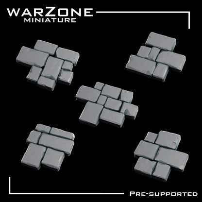 Bricks, Rock / Cobblestone Basing bits, Grimdark Conversion Parts and Basing Materials Sculpted by WarZone Miniature