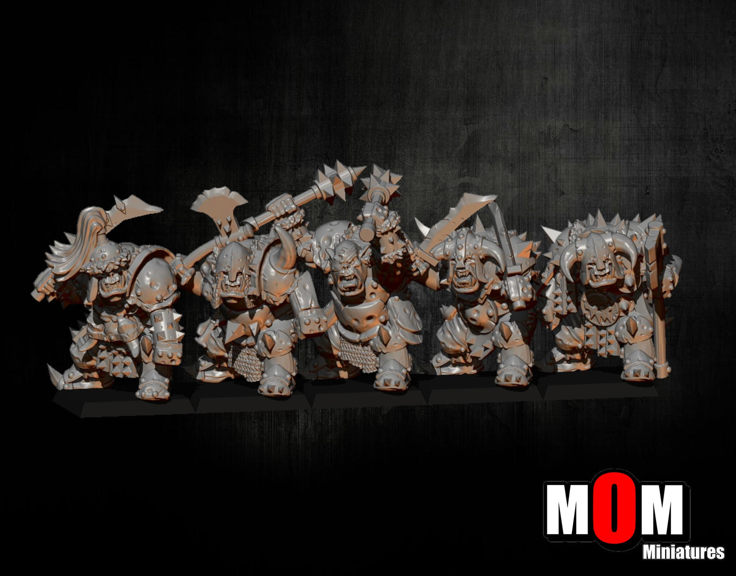 Black Orcs, Fantasy Skirmish Miniatures by MoM Miniatures, perfect for Fantasy Wargames and RPGs
