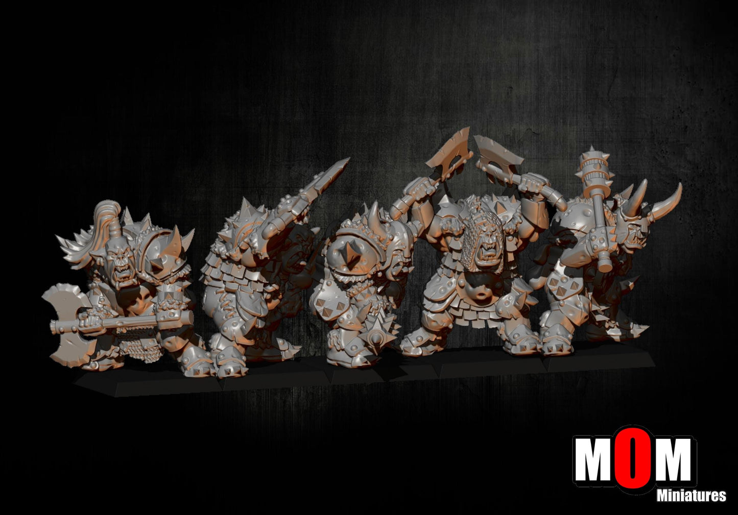 Black Orcs, Fantasy Skirmish Miniatures by MoM Miniatures, perfect for Fantasy Wargames and RPGs