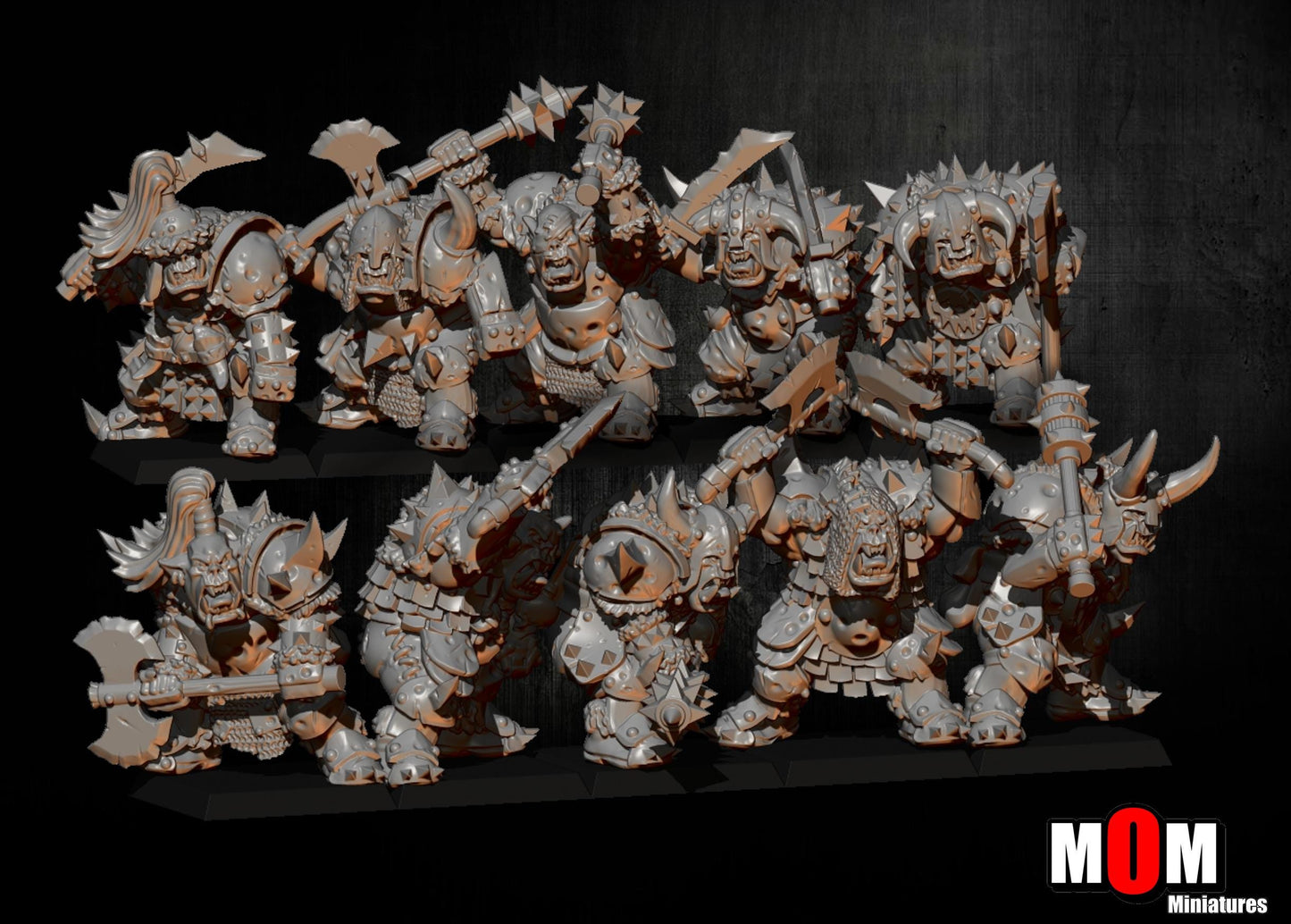 Black Orcs, Fantasy Skirmish Miniatures by MoM Miniatures, perfect for Fantasy Wargames and RPGs