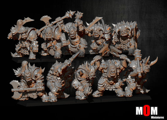 Black Orcs, Fantasy Skirmish Miniatures by MoM Miniatures, perfect for Fantasy Wargames and RPGs