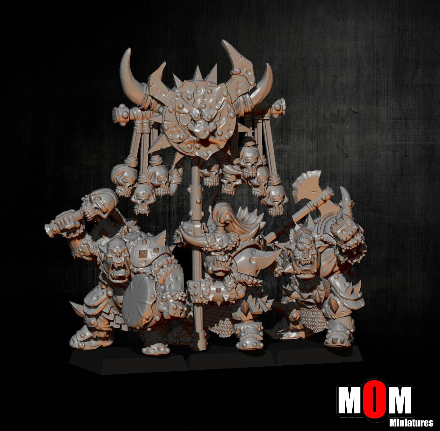 Black Orcs, Fantasy Skirmish Miniatures by MoM Miniatures, perfect for Fantasy Wargames and RPGs
