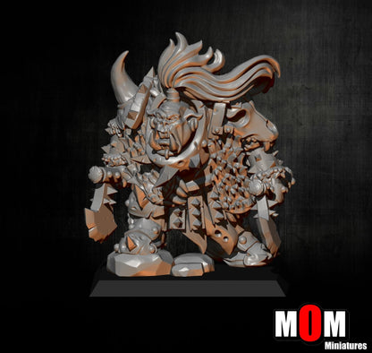 Orc Warboss, Fantasy Skirmish Miniatures by MoM Miniatures, perfect for Fantasy Wargames and RPGs