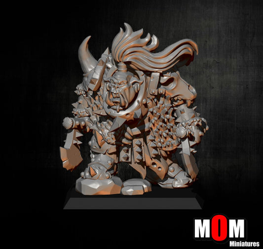 Orc Warboss, Fantasy Skirmish Miniatures by MoM Miniatures, perfect for Fantasy Wargames and RPGs