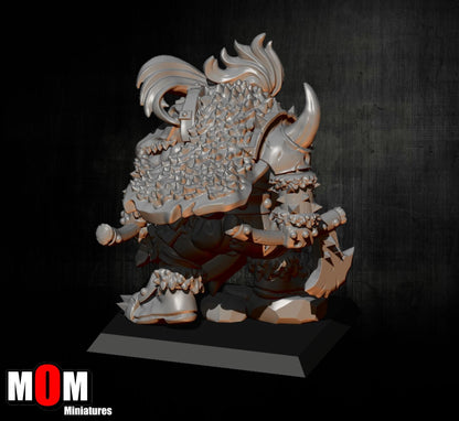 Orc Warboss, Fantasy Skirmish Miniatures by MoM Miniatures, perfect for Fantasy Wargames and RPGs
