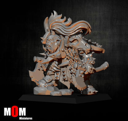 Orc Warboss, Fantasy Skirmish Miniatures by MoM Miniatures, perfect for Fantasy Wargames and RPGs